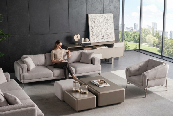 Muebles de sala modernos beige