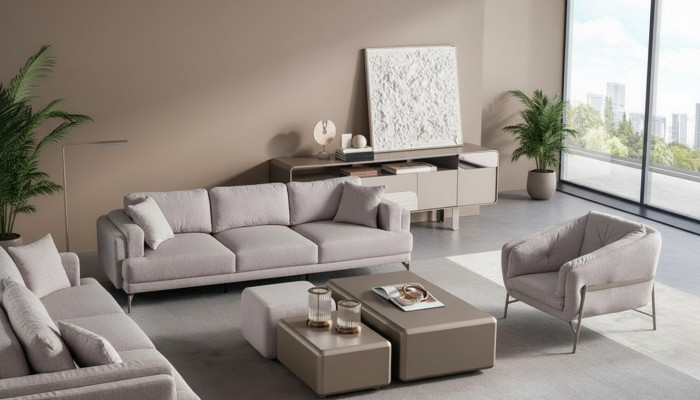 Muebles de sala modernos beige