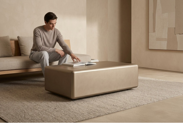 Mesa de sofá elegante beige