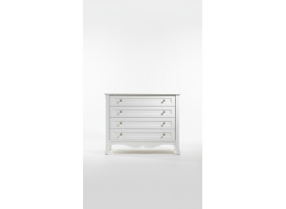 Weiße Holzkommode modern, eleganter Stauraum, zeitloses Design