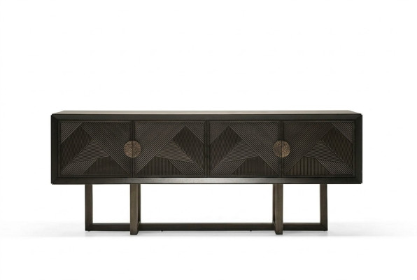 Mueble de televisión elegante, moderno y funcional en madera marrón