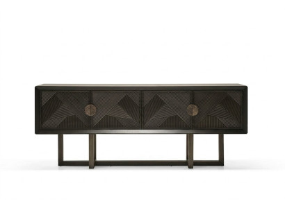 Mueble de televisión elegante, moderno y funcional en madera marrón