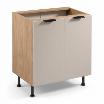 Mesa de cocina móvil debajo de la superficie de trabajo con dos puertas