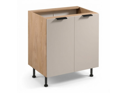 Mesa de cocina móvil debajo de la superficie de trabajo con dos puertas