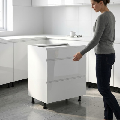 Mesa de cocina móvil con cajones