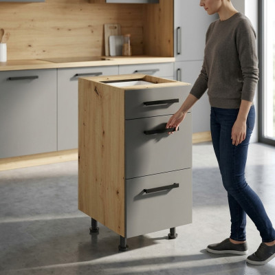 Armario extensible con cajones, mueble de cocina