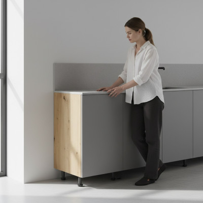 Cocina móvil con mesa central