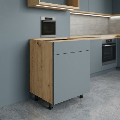 Mesa de cocina móvil con cajón y 2 estantes