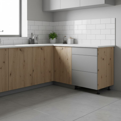 Mesa de cocina móvil con 3 cajones