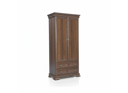 Armario de madera con cajones y barra para ropa