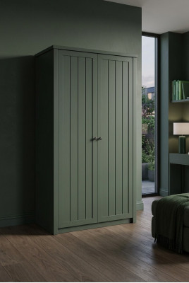 Armario de dormitorio con barra para ropa, multifuncional, verde