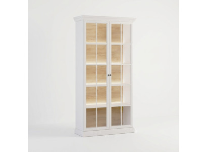 Buffet blanco con vitrina