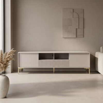 Mueble de TV móvil moderno en acero inoxidable