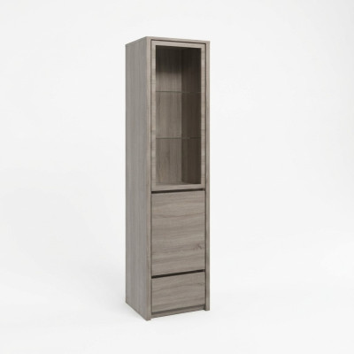 Elegante vitrina de madera gris moderna