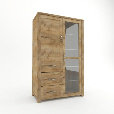 Elegante vitrina de madera marrón en estilo moderno