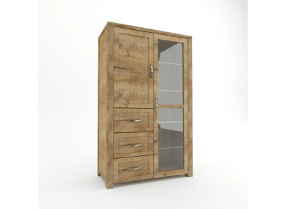 Elegante vitrina de madera marrón en estilo moderno