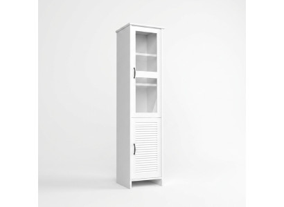 Moderno armario vitrina blanco de MDF y vidrio