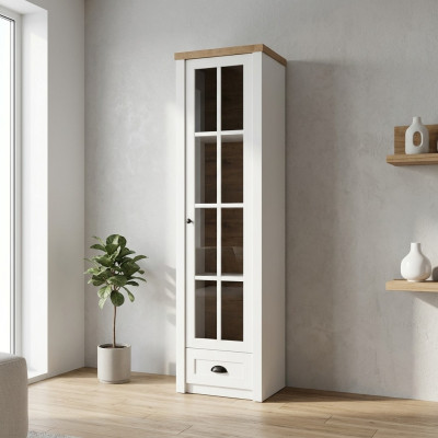 Elegante vitrina moderna en madera blanca