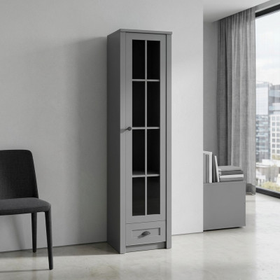 Vitrina de madera gris moderna y elegante