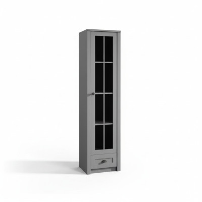 Vitrina de madera gris moderna y elegante