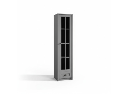 Vitrina de madera gris moderna y elegante