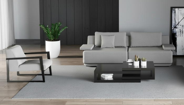 Sofá con sillón para la sala Elegance en detalles