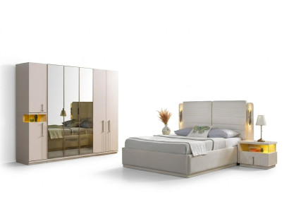 Juego de dormitorio completo cama armario mesitas 4 piezas