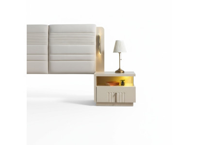 Mesa de noche moderna con iluminación para dormitorio