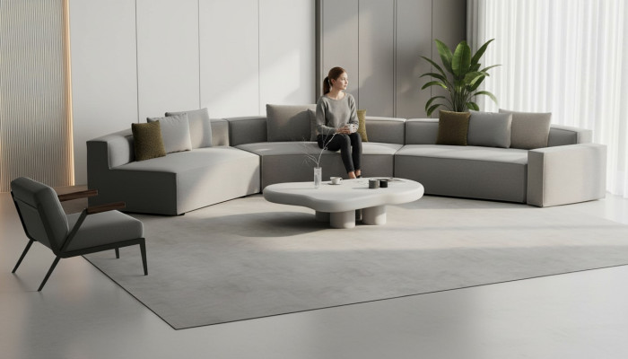 Sofá con sillón para la sala Acento cómodo en el diseño interior