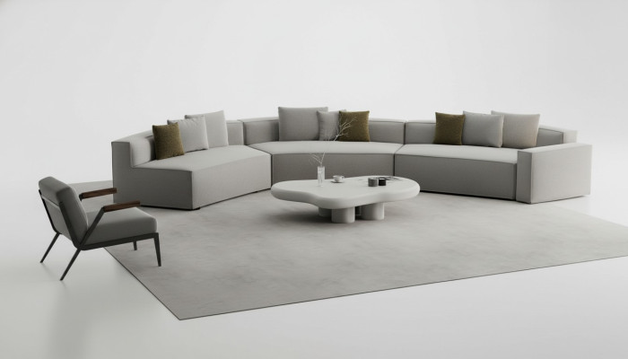 Sofá con sillón para la sala Acento cómodo en el diseño interior