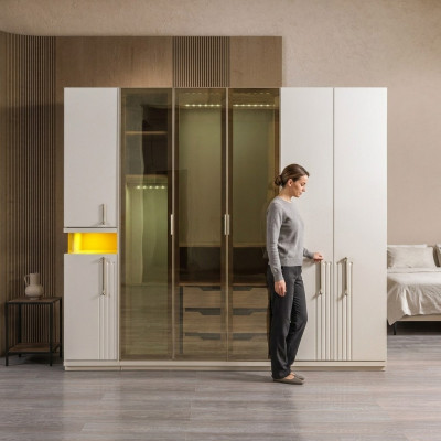 Moderna armario de 251 cm para dormitorio