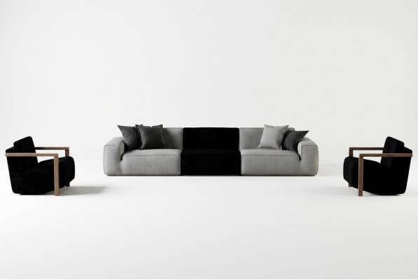 Sofá con 2 sillones para una sala elegante