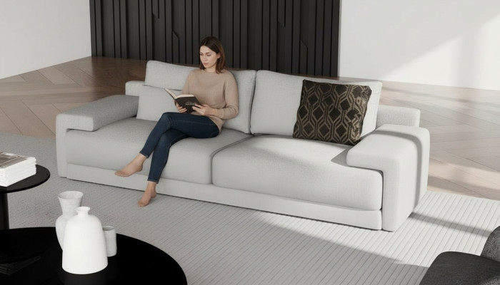 Sofá elegante con una estética de confort en cada detalle