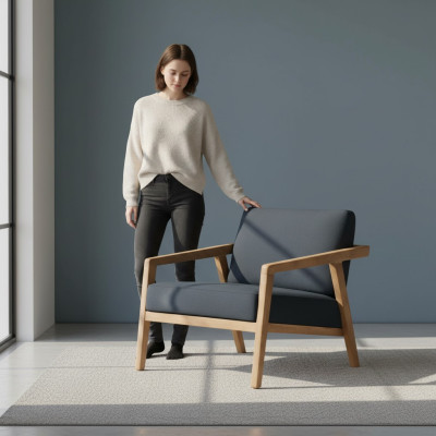 Sillón elegante y minimalista. Cómodo. Moderno.