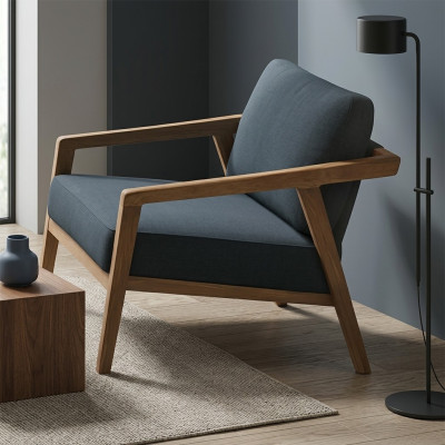 Sillón elegante y minimalista. Cómodo. Moderno.