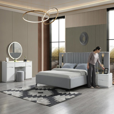 Conjunto de dormitorio elegante de 5 piezas + 2 mesitas de noche