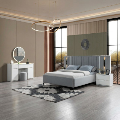 Conjunto de dormitorio elegante de 5 piezas + 2 mesitas de noche