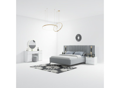 Conjunto de dormitorio elegante de 5 piezas + 2 mesitas de noche