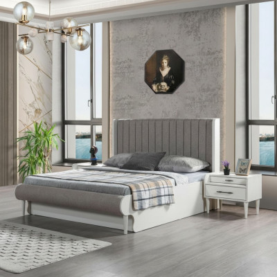 Conjunto de muebles elegante de 3 piezas con cama + 2 mesitas de noche