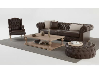 Sofá elegante, sillón y puff. Verdadero confort