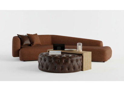 Juego de sofá moderno, mesa y puff