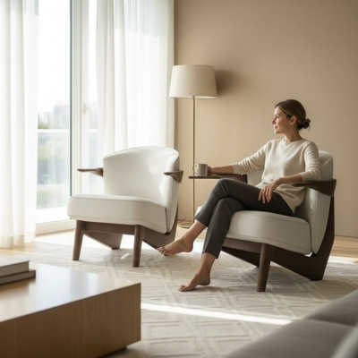 Sillón de diseño moderno Lusso suave sin ornamentación innecesaria
