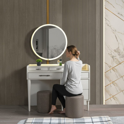 Moderna cómoda de madera con espejo para dormitorio