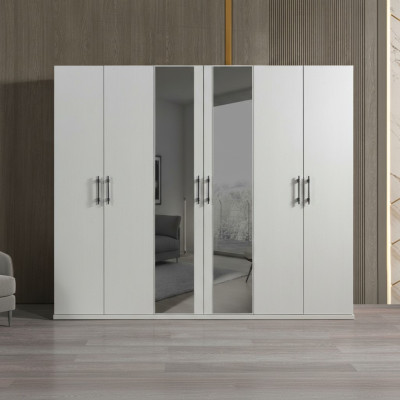 Moderno armario blanco de 254 cm mueble de almacenamiento