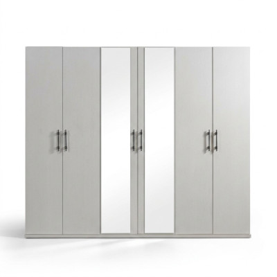 Moderno armario blanco de 254 cm mueble de almacenamiento