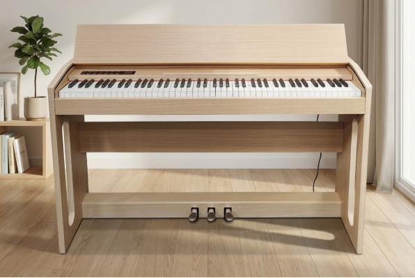 Piano digital para el hogar 130 cm marrón claro