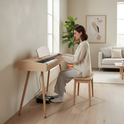 Piano digital para el hogar 135 cm marrón claro