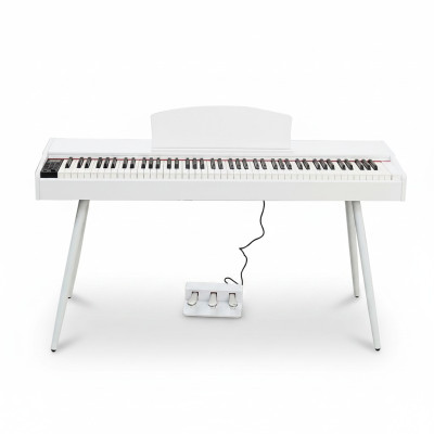 Piano digital en blanco brillante