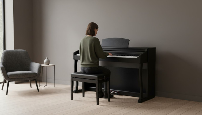 Piano digital negro para el hogar