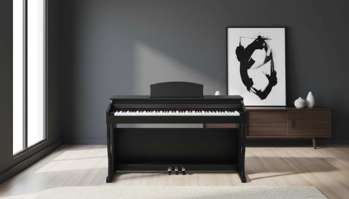 Piano digital negro para el hogar